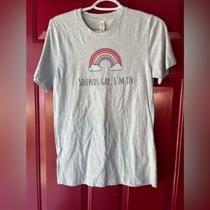 Canvas tshirt “Sounds gay, I’m in”